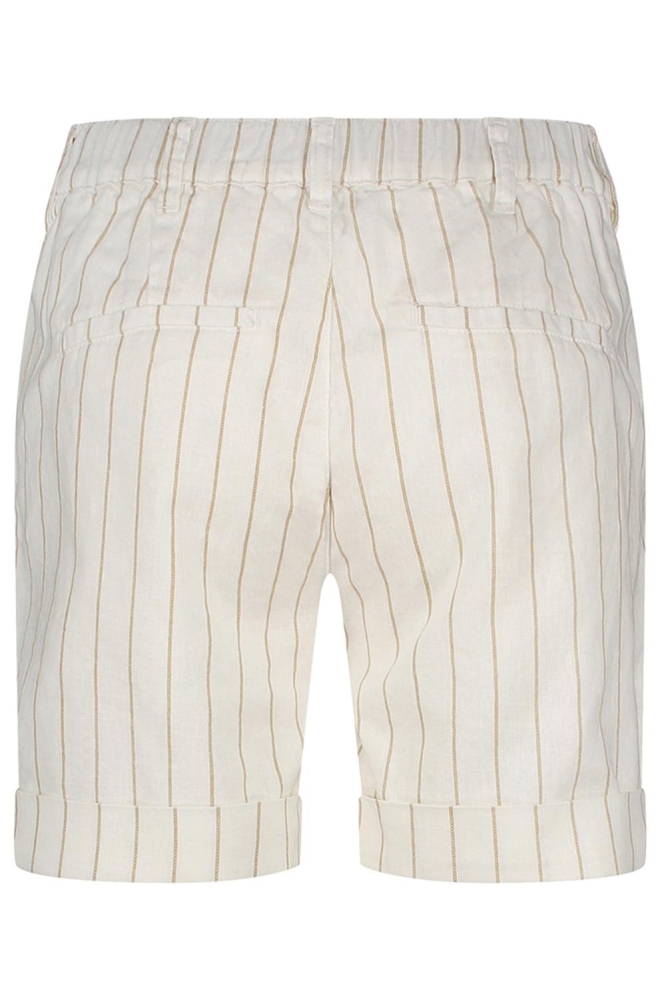 CLEO SHORT COTTON LINEN STRIPE SRB4574 DARK SAND